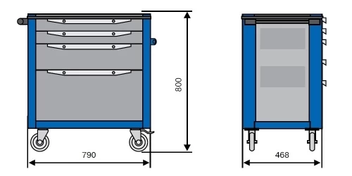 Тележка инструментальная ToollBox TBS-7 (синяя)